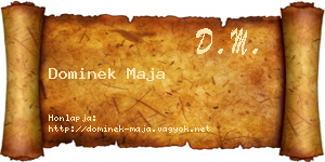 Dominek Maja névjegykártya